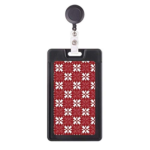 Porte-badge rétractable Noël rouge blanc, idée cadeau utile pour collègues