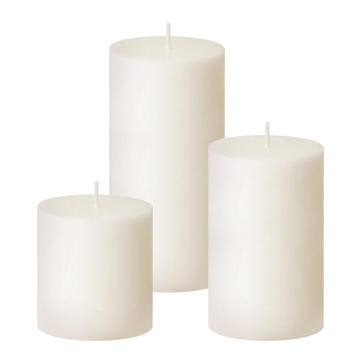 Photo 1 of Niky Ivory Pillar Candles 3-Pack (2"-4")