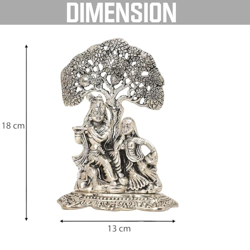 Image of Lavanaya Silver Brands : Silver Plated Radha Krishna God Idol Statue | Showpiece with Premium Gift Box - Perfect for Marriage Anniversary, Wedding, Housewarming, Birthday and Wedding Return Gifts