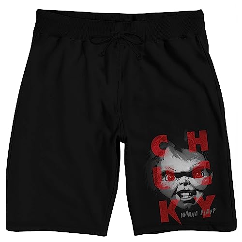 Bioworld Chucky Scary Face Men's Black Sleep Pajama Shorts