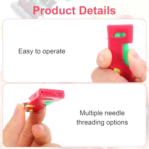 GEEHUA 8Pcs Automatic Needle Threader, Upgraded Sewing Machine Needle Threader for Hand Sewing, Automatic Needle Threading Device Small Needle Eye Threader Tool for DIY Embroidery Cross Stitch Craft