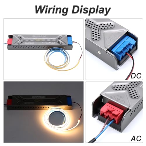 Tira LED COB 16.4 pies 400 LEDs/m 4000K con fuente miniatura 6
