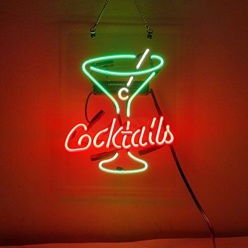 Cocktails Martini Real Glass Tubes For Display Neon Signs14x9!!!
