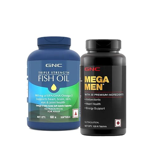 Image of GNC Triple Strength Fish Oil (60 Softgels) & GNC Mega Men Multivitamin for Men (120 Tablets) Combo