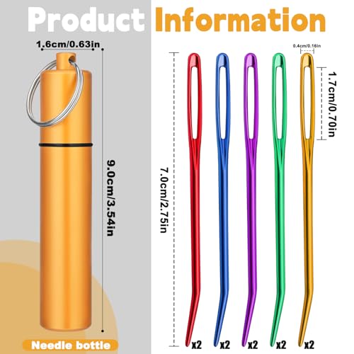 image for UOOU 10Pcs Yarn Needles, Darning Tapestry Needles, Large Eye Weaving N
