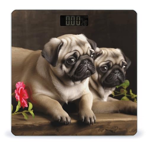 Báscula digital de baño Puppys Pug para peso corporal miniatura 1