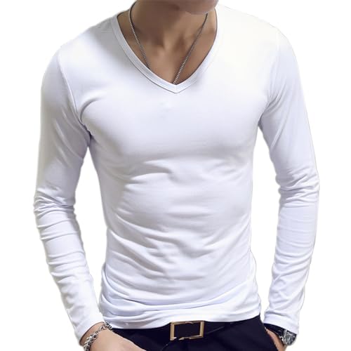 Oyolan Maillot de Corps Col V Blanc L