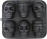 Webake Skull Cake Pan Silicone Gelatin Cakelet Mold Skull Pizza Tin Baking Pan