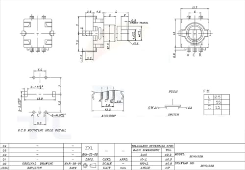 Codeur rotatif EC11s commutateur de code pour projets de domotique et bricolage DIY - 6