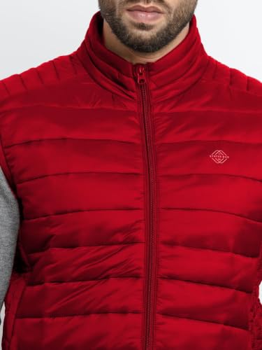 Image of Status Quo Mens Quilted High Neck Sleeveless Jacket