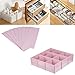 Barrageon 8 Piezas Rejilla Ajustable Cajón Divisores DIY Plástico Separador de Armario Tidy Organizador Contenedor para Ropa Interior Calcetines Cinta Suministros de Oficina Cosmético (Rosa)