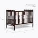 Dream On Me Carson Classic 3-in-1 Convertible Full-Size Baby Crib in Walnut, GreenGuard Gold & BSA, 4 Mattress Heights, Converts to Day & Toddler Bed, Locking Wheels, Classic Nursery Design