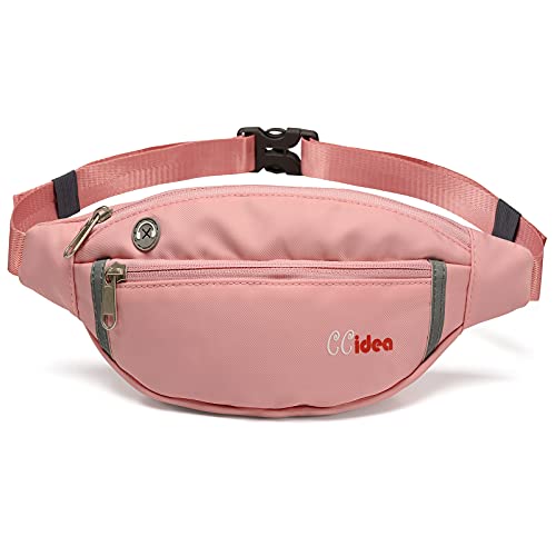 CCidea Fanny Pack for Women or Men, Waterproof Waist Bag for Travel Sports Running,Fashion Light Sport Fanny Packs, That Fit All Phone Models & Fit All Waist Sizes Pink