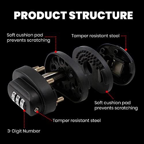 Innovatex Gun Trigger Lock Set Heavy-Duty 3 Digit Combination Lock For Handguns, Rifles, Pistols, Shotguns, And Firearms, Home And Travel Gun Safety Accessories, Solid Steel, 3-Pack #TOP4