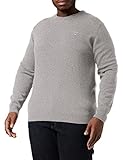 GANT logo embroidery at chest GANT Classic Rundhalspullover aus Baumwolle - Dark Grey Melange - XL