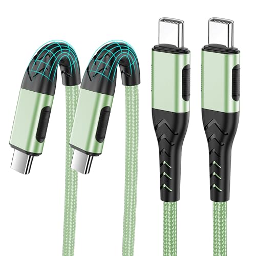 Image of Durcord USB C Cable, Upgarded 2Pack 10ft Fast USB Type C Charging Cable for Android /Phone /Pad /Laptop, Type C Charger Braided USB Cable Compatible withi Phone 16 /15 /Pro /Plus /Max /Sam.Sung-Green