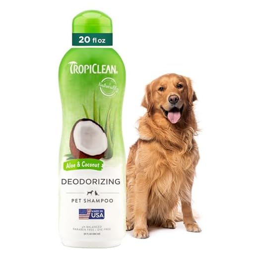 TropiClean Aloe & Coconut Deodorizing Dog Shampoo for Smelly Dogs | Odor Control Shampoo for Stinky Dogs | Natural Pet Shampoo Derived from Natural Ingredients | Cat Friendly | Made in the USA | 20 oz