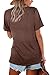 WIHOLL Tops for Women Trendy Short Sleeve Summer T Shirts for Women V Neck Tee Spring Clothes Loose Fitting Business Casual Tops Fashion Clothing Western Outfit for Women Brown L