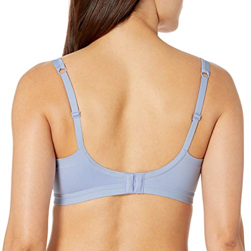 Warner's Women's Easy Does It Underarm Smoothing with Seamless Stretch Wireless Lightly Lined Comfort Bra RM3911A, Inspired Blue, Small - Thumbnail 2