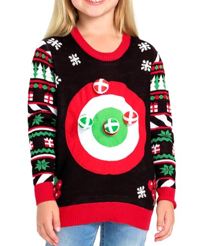 Pull de Noël moche avec jeu de fléchettes pour enfant Tipsy Elves taille S