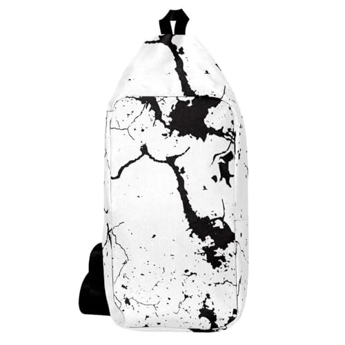 Sac à dos à bandoulière noir et blanc multicolore pour sport et loisirs