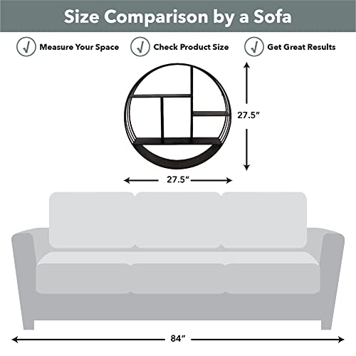 Firstime & Co. Dark Silver Brody Wall Shelf, Round 3 Tier Wall Mounted Floating Shelf For Bathroom, Bedroom, Living Room Decor, Metal, Industrial, 27.5 Inches #TOP5