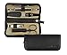 Produktbild Pfeilring Manicure-Etui aus Nappaleder, 5-teilige Nickelfüllung (Nagelknipser, Nagelschere, Pinzette, Nagelfeile, Doppelinstrument), schwarz/beige, 1er Pack (1 x 5 Stück)