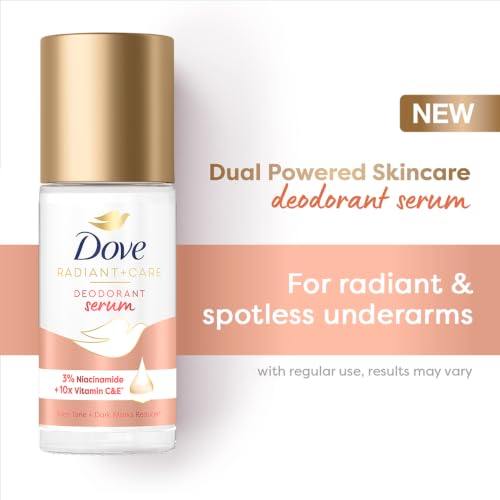 Image of Dove Radiant+Care Deodorant Serum with 3% Niacinamide & 10X Vitamin C&E, Helps Even Tone and Reduce Dark Marks for Smooth Underarms | 45 ml
