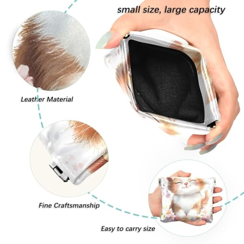 Cute Kawaii Cat Coin Purse Leather Pouch Change Purse, Squeeze Coin Pouch for Cards, Keys & Lipsticks, Unisex2