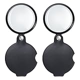 Pocket Magnifying Glass,BreaDeep 5X Folding Magnifier 60mm for Reading (2 Pack)