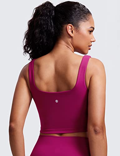 CRZ YOGA Sutiã Esportivo Feminino com Decote Quadrado e Espinhel, Regatas Acolchoadas com Prateleira