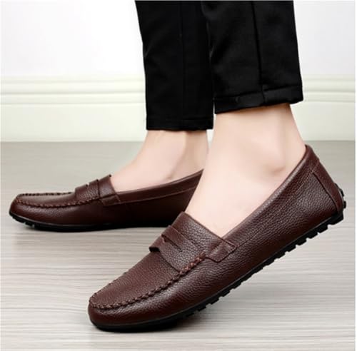 Shoes Soft Loafers for Men Leather Flexible Comfortable Slip Resistant Casual Prom Slip-on4