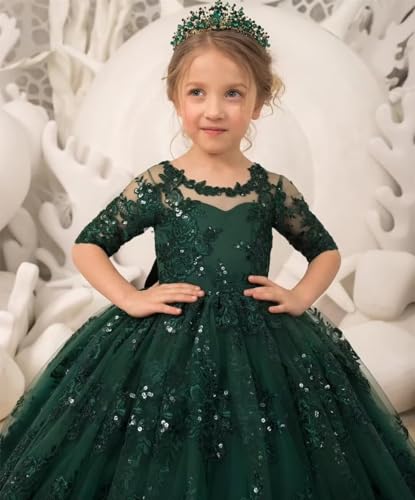 Fancy Flower Girl Dress for Wedding Appliques Ball Gown Dresses for Girls Pageant Princess Gown4