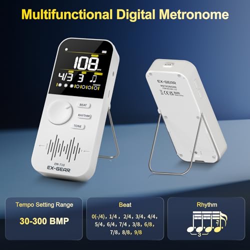 EX-GEAR Rechargeable Metronome with Large Color LCD Screen for Piano,Guitar by EX GEAR - Used condition - Image 8
