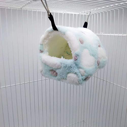 Wowowmeow Small Animals Warm Fleece Bed Cage Hanging Cave Beds For Guinea-Pigs, Hamster, Squirrel, Chinchilla And Small Bird (L, Green) #TOP5