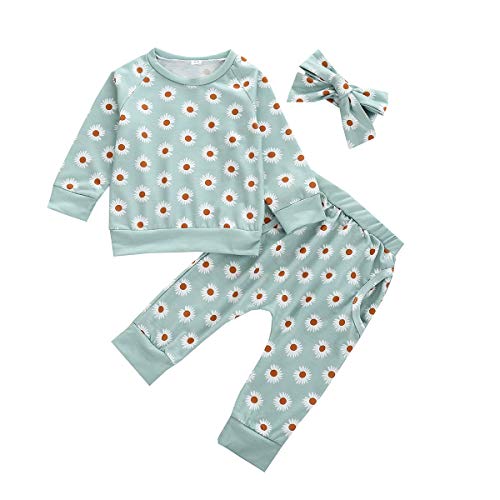 Toddler Baby Boy Girl Tie Dye Long Sleeve T-Shirt Tops Pants Set 2 Piece Fall Winter Clothes (Green-2, 2-3 Years)