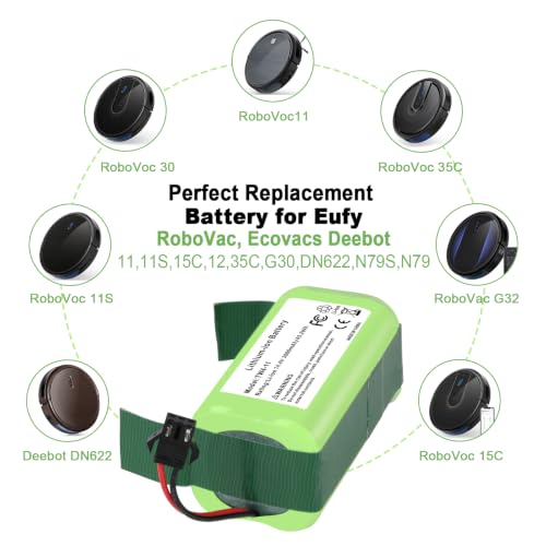 Image of JYJZPB 14.4V 3000mAh Replacement Battery for Eufy RoboVac 11 11S 30 15C 25C 35C G10 G30 Edge, G30 Verge, G32Pro G40 and Ecovacs Deebot N79, N79S, DN622, 500