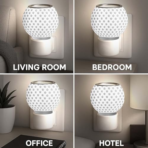 Image of Glass Kapoor Dani Electrical Camphor for Home /Kapurdani Light Lamp /Multi Functional Essential Oil Diffuser /Camphor Burner Diffuser for Puja Essentials Machine with On /Off Switch for Heating