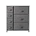 7 Drawers Dresser - Furniture Storage Tower Unit for Bedroom, Hallway, Closet, Office Organization - Steel Frame, Wood Top, Easy Pull Fabric Bins Black/Charcoal