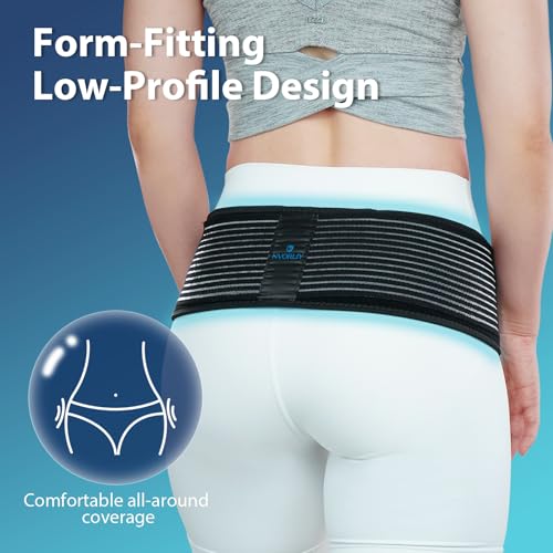 Nvorliy SI Joint Belt Plus Size Sacroiliac Brace Lumbar Lower Back Adjustable Compression Support Belly Band Stabilize Hip & Pelvic Relief Pain for Sciatic Nerve Fits Women and Men (2XL/3XL(50"-60")) - Thumbnail 5