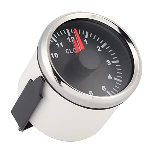 KIMISS Jauge de Compteur D'horloge 2in Universel 0-12 Compteur Horaire Horloge Tableau de Bord Jauges Affichage Rétro-éclairage Rouge 12 V / 24 V pour Bateau de Voiture Yacht(Dos)