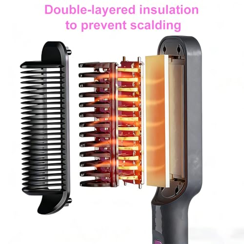 Cepillo alisador de cabello 2 en 1 con ion negativo miniatura 3