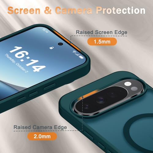 Image of for Google Pixel 10 /10 Pro Case, Matte Magnetic Phone Cover [with 1 Screen Protector] [Support for MagSafe] [Shockproof Military Grade Protection] Translucent Frosted Back, Blue