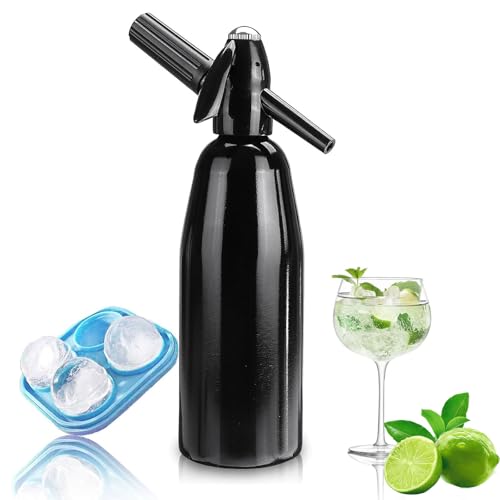 Soda Siphon,1L Sparkling Water and Soda Maker, Portable Carb