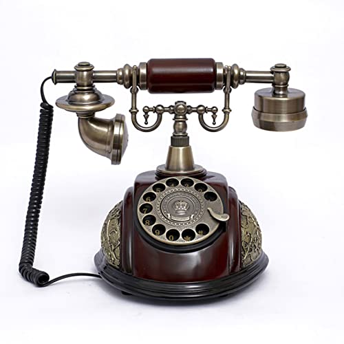 Téléphone Fixe Antique HJMMWT Retro en Métal et Resine de Haute Qualite
