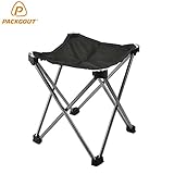Folding Stool, PACKGOUT Outdoor Folding Chair for Camping, Fishing, Hiking, Garden, Mini Portable Aluminum Chair with Carrying Bag