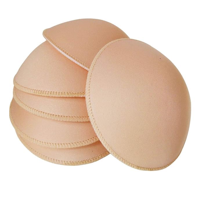 Women’s Round Bra Pads Inserts 3 Pairs – Soft Removable Sports Bra Cup Pads for Bikini, Yoga, Blouse & Swimsuit (Beige, 34 Size)