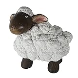 Aspinaworld Stehende große weiße Schaf Figur 32 cm, Schaf Dekofigur, Schäfchen Figur, Deko Schaf, Dekorative Schafe