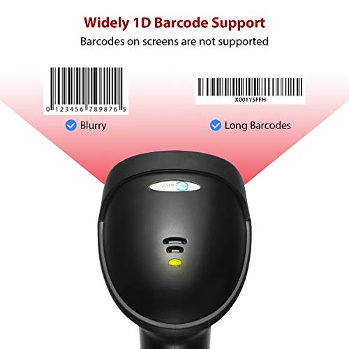 Barcode Scanner, Wired Handheld Bar Code Scanner With Adjustable Stand, Esky Automatic 1D Usb Laser Scanner Support Windows/Mac/Linux For Pos System Sensing, Store, Supermarket, Warehouse #TOP5
