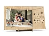 CONTRAXT Portafotos con pinzas madera. Ideas regalos especiales Marco colgar fotos con pinzas 10x15 madera natural original mejor amiga amigo invisible mujer hombre vintage (Persona Favorita ES)